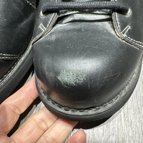 Vintage Mens John Fluevog Boots Black Lace Up Size 14